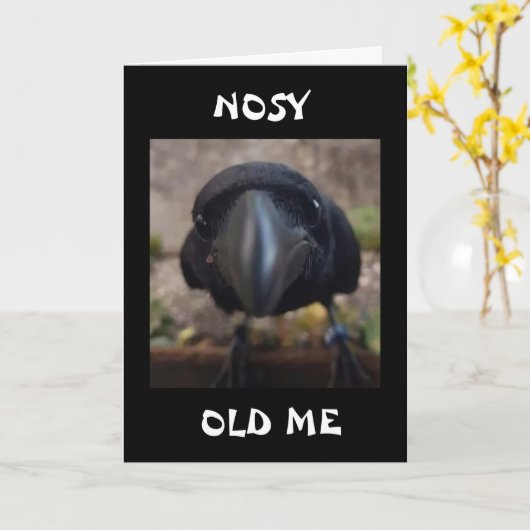 NOSY CROW ZEGT: "IS HET UW BIRTHDAY?" KAART (Gele Bloem)