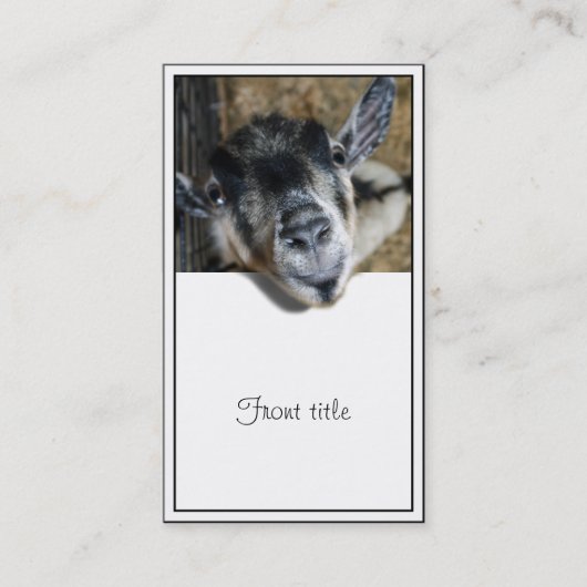 Nosy Goat die uitkijkt Visitekaartje (Voorkant)