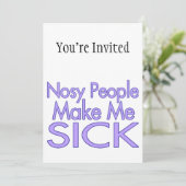 Nosy mensen maken me ziek kaart (Staand voorkant)