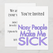Nosy mensen maken me ziek kaart (Voorkant / Achterkant)