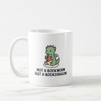 Not A Bookworm But Bookdragon Funny Book Lover Koffiemok