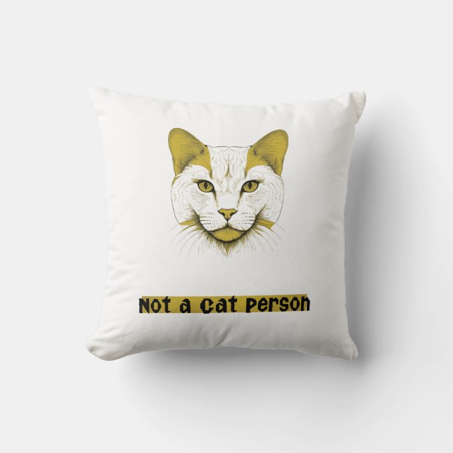 Not a Cat Person – Cat Face Throw Pillow Kussen (Voorkant)