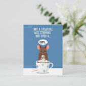 Not a Creature Stirring Funny Xmas Mouse Feestdagenkaart (Staand voorkant)