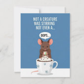 Not a Creature Stirring Funny Xmas Mouse Feestdagenkaart (Voorkant)