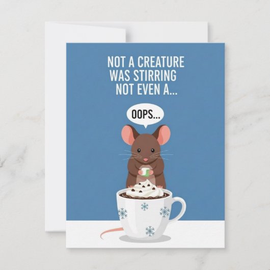 Not a Creature Stirring Funny Xmas Mouse Feestdagenkaart (Voorkant)