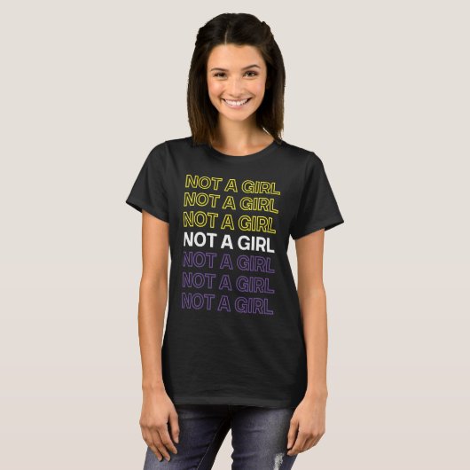 Not A Girl Nonbinary Pride Flag For Enby T-shirt (Voorkant volledig)