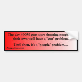 Not A Gun Problem Its A People Problem Red Fade Bumpersticker