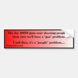Not A Gun Problem Its A People Problem Red Fade Bumpersticker
