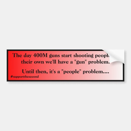 Not A Gun Problem Its A People Problem Red Fade Bumpersticker (Voorkant)
