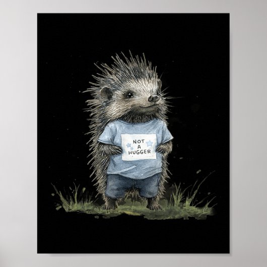 Not A Hugger Hedgehog  Poster (Voorkant)