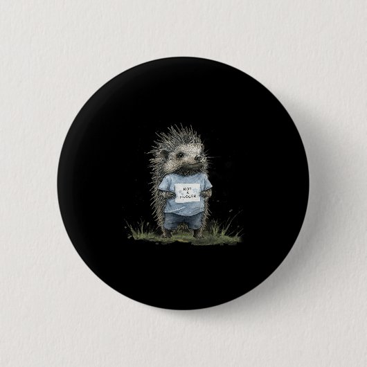 Not A Hugger Hedgehog  Ronde Button 5,7 Cm (Voorkant)