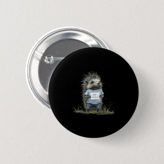 Not A Hugger Hedgehog  Ronde Button 5,7 Cm (Voorkant /achterkant)