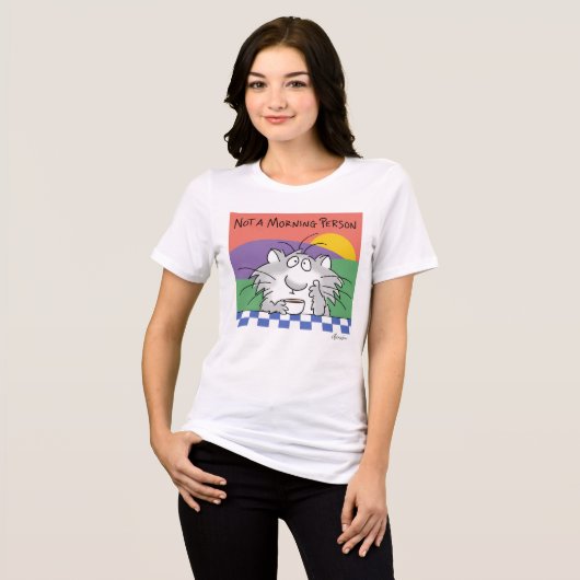 NOT A MORNING PERSON by Sandra Boynton Tri-Blend Shirt (Voorkant volledig)