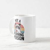 Not A Morning Person Grumpy Cat Funny Coffee Mug C Koffiemok (Voorkant links)
