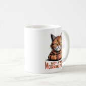 Not A Morning Person Grumpy Orange Cat Funny Coffe Koffiemok (Voorkant rechts)