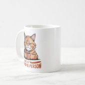 Not A Morning Person Grumpy Orange Cat Funny Coffe Koffiemok (Voorkant links)