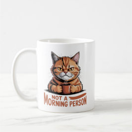 Not A Morning Person Grumpy Orange Cat Funny Coffe Koffiemok