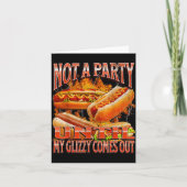 Not A Party Until Glizzy Funny Wiener Hot Dog Meme Kaart (Voorkant)