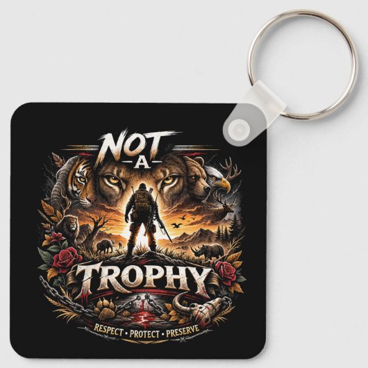 Not a Trophy Sleutelhanger (Achterkant)