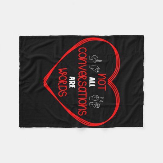 Not All Conversations Are Words Sign Language Awar Fleece Deken (Voorkant (Horizontaal))
