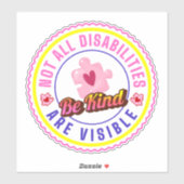 Not all Disabilities are visible Car Decal Sticker (Vel)