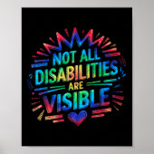 Not All Disabilities Are Visible Cool Invisible Di Poster (Voorkant)