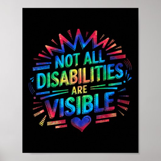 Not All Disabilities Are Visible Cool Invisible Di Poster (Voorkant)