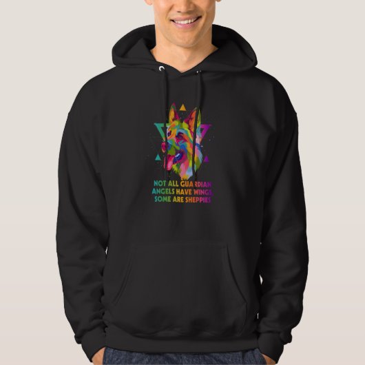 Not All Guardian Angels Have Wings German Shepherd Hoodie (Voorkant)