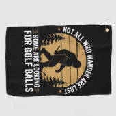 Not all Who Wander Are Lost Funny Bigfoot Golfing  Golfhanddoek (Horizontaal)