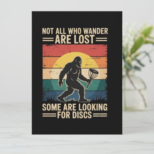 Not All Who Wander Are Lost Funny Disc Golf Disc Kaart (Staand voorkant)