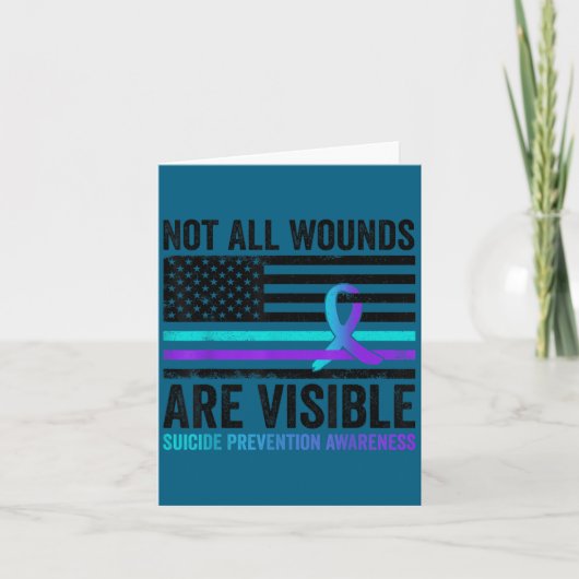 Not All Wounds Are Visible American Flag Suicide P Kaart (Voorkant)