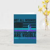 Not All Wounds Are Visible American Flag Suicide P Kaart (Gele Bloem)