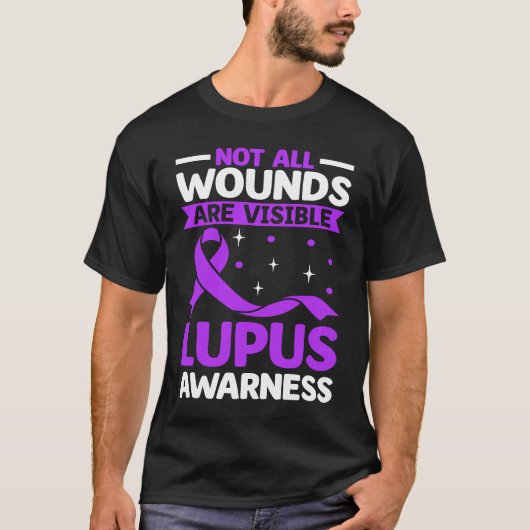 Not All Wounds Are Visible Purple Lupus Awareness  T-shirt (Voorkant)