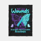 Not All Wounds Are Visible Suicide Awareness  Fleece Deken (Voorkant)