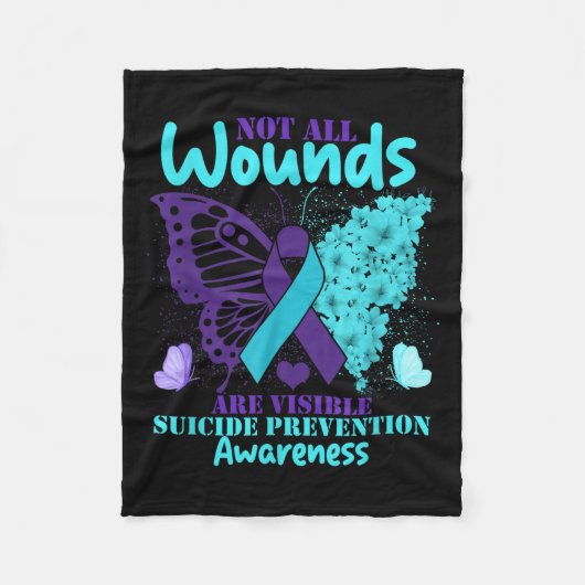 Not All Wounds Are Visible Suicide Awareness Fleece Deken (Voorkant)