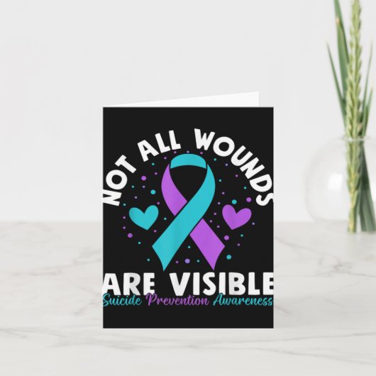 Not All Wounds Are Visible Suicide Awareness Menta Kaart (Voorkant)