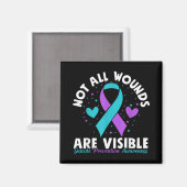 Not All Wounds Are Visible Suicide Awareness Menta Magneet (Voorkant / Achterkant)