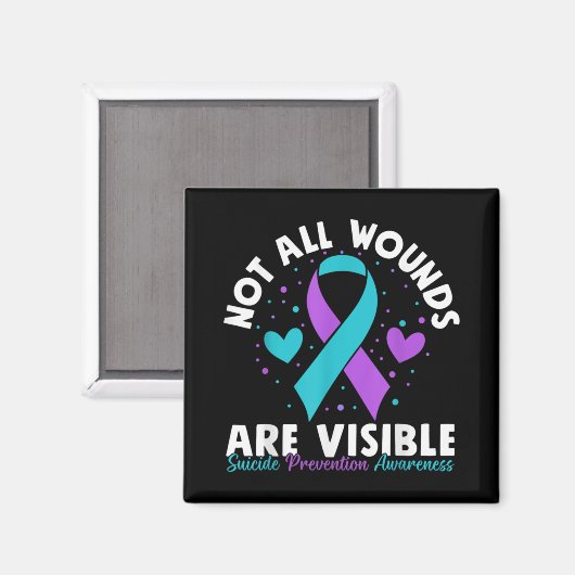 Not All Wounds Are Visible Suicide Awareness Menta Magneet (Voorkant / Achterkant)