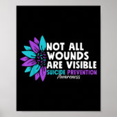 Not All Wounds Are Visible Suicide Awareness Menta Poster (Voorkant)