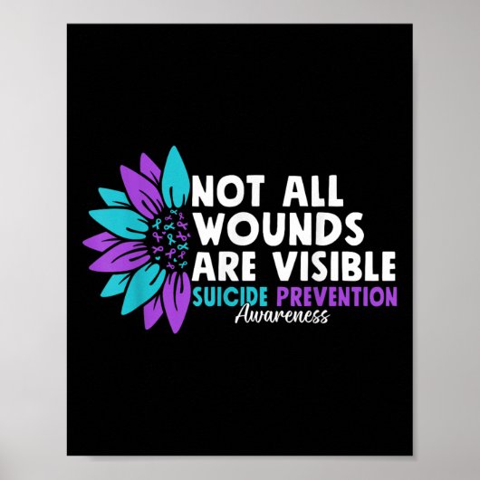 Not All Wounds Are Visible Suicide Awareness Menta Poster (Voorkant)