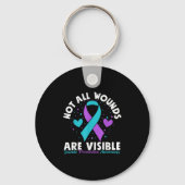 Not All Wounds Are Visible Suicide Awareness Menta Sleutelhanger (Voorkant)