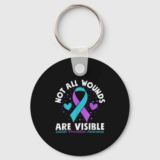 Not All Wounds Are Visible Suicide Awareness Menta Sleutelhanger (Voorkant)