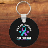 Not All Wounds Are Visible Suicide Awareness Menta Sleutelhanger (Voorkant)