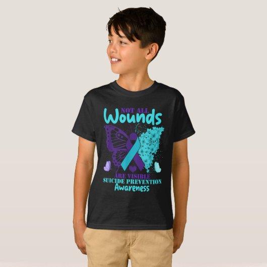 Not All Wounds Are Visible Suicide Awareness  T-shirt (Voorkant volledig)