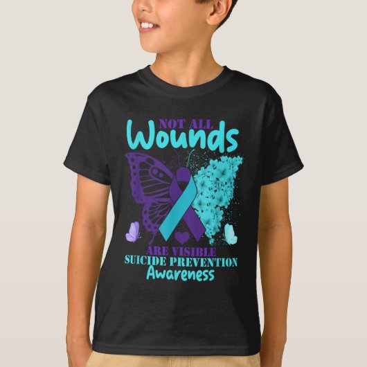 Not All Wounds Are Visible Suicide Awareness  T-shirt (Voorkant)