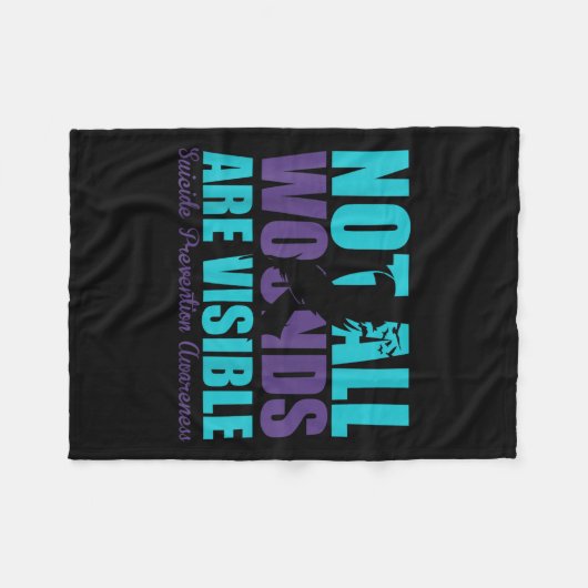 Not All Wounds Are Visible Suicide Prevention Awar Fleece Deken (Voorkant (Horizontaal))