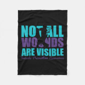 Not All Wounds Are Visible Suicide Prevention Awar Fleece Deken (Voorkant)