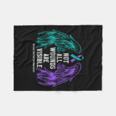 Not All Wounds Are Visible Suicide Prevention Awar Fleece Deken (Voorkant (Horizontaal))