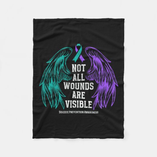 Not All Wounds Are Visible Suicide Prevention Awar Fleece Deken (Voorkant)
