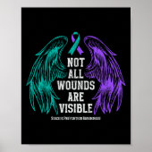 Not All Wounds Are Visible Suicide Prevention Awar Poster (Voorkant)